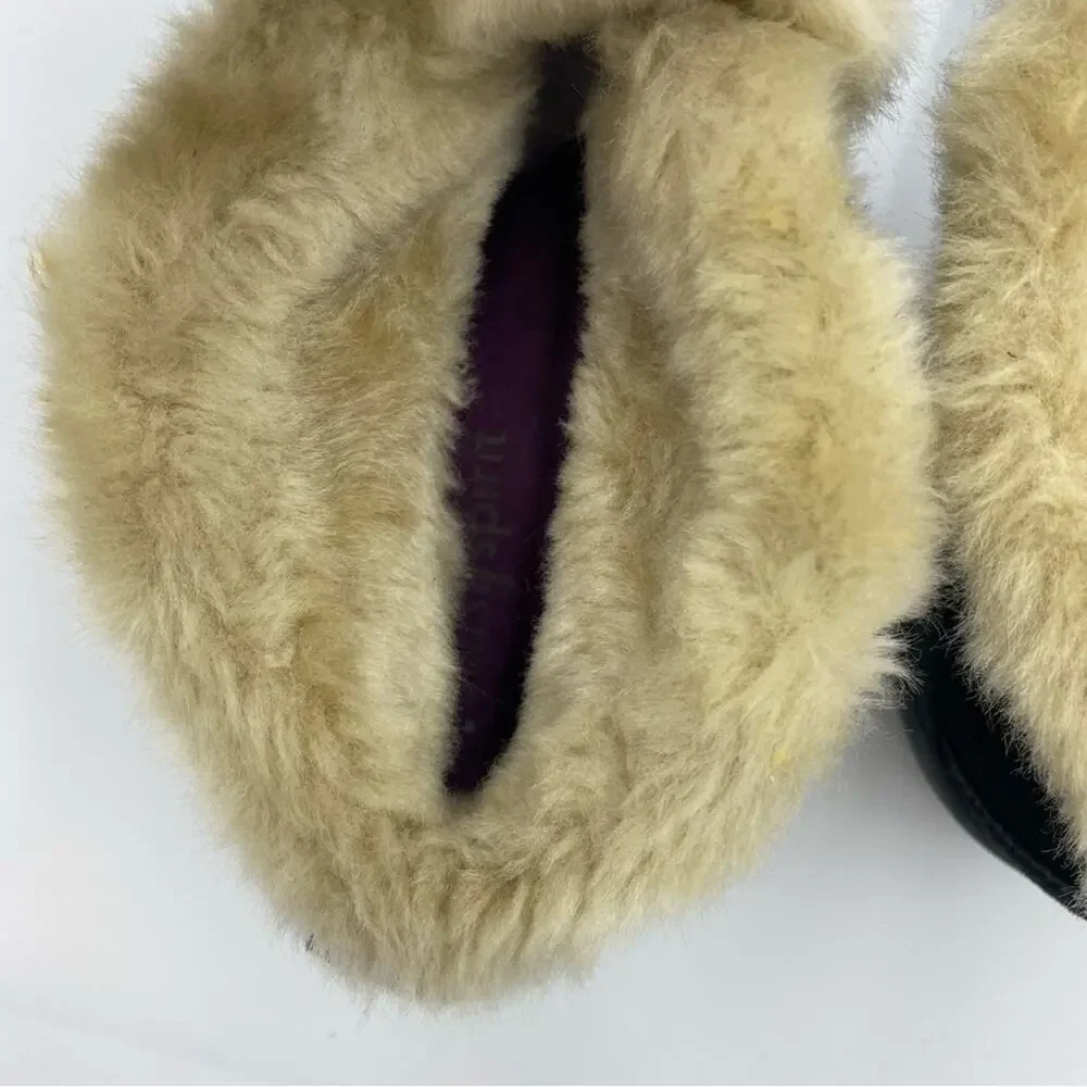 Easy Spirit Womens Sz 9.5 Esserra Black Suede Faux Fur Booties‎